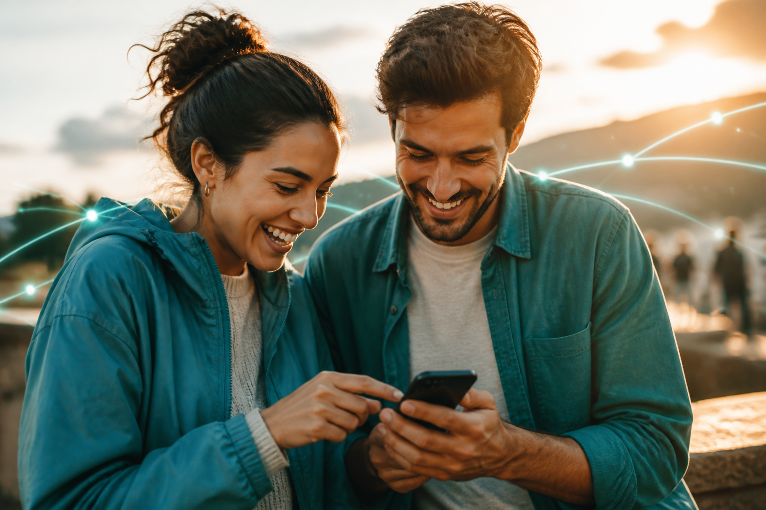Friends sharing referral link